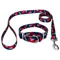 Country Brook PetzÂ® Navy Blue and Red Camo Martingale Dog Collar and Leash Limited Edition Mini