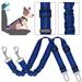 Deago 2 Pcs Dog Cat Safety Car Seat Belt Strap Restraint Adjustable Nylon Dog Leashes Vehicle Seatbelts Leashes (Blue)