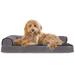 FurHaven Pet Products Plush & Velvet Deluxe Chaise Lounge Orthopedic Sofa-Style Pet Bed for Dogs & Cats - Platinum Gray Large