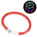 AUPERTO USB Rechargeable LED Dog Collar Glow In The Dark Led Pet Collar Water Resistant Light Up Collars for Small Medium Large Dogs Red 35cm