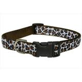 Sassy Dog Wear Leopard Dog Collar- White & Brown - Small