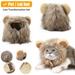 Amerteer Lion Mane Wig for Cats and Dogs Funny Pet Cat Costumes for Christmas Parties Photo Shoots and Gifts Furry Pet Clothing Accessories