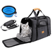 Cat Carrier MORPILOTÂ® Extra Large Cat Bag with Water Bowl Soft Sided Tsa Airline Approved Cat Dog Carrier up to 20LB Travel Puppy Carrier Cat Carrier for Small Medium Large Dogs Cats Rabbits - Gray
