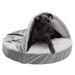 FurHaven Pet Products | Cooling Gel Wave Fur & Velvet Snuggery Pet Bed for Dogs & Cats - Dark Gray 26-Inch