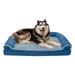 FurHaven Pet Products Orthopedic Two-Tone Faux Fur & Suede Sofa-Style Couch Pet Bed for Dogs & Cats - Marine Blue Jumbo