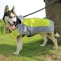 Shulemin Dog Raincoat Waterproof Windproof Reflective Hooded Raincoat Poncho Rain Jacket Coat for Medium Large Pet Yellow