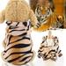 AkoaDa Dog Clothes Tiger/Dinosaur Costume Winter Pet Coat Apparel Plush Hooded Dogs Puppy Clothes Jacket Warm Jumpsuit