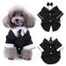 Yesbay Pet Dog Puppy Formal Tuxedo Suit Striped Wedding Bow Tie Jacket Costume Clothes L Tuxedo
