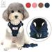 Gustave Pet Dog Vest Harness and Leash Set Adjustable Reflective Safety Vest Soft Corduroy Mesh Padded For Puppy Dogs Cats Outdoor Navy Blue Size XL