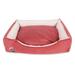 SUSSEXHOME Pets 29.5 x 23.5 x 7.1 Inches Washable Dog Bed for Large Dogs - Durable Waterproof Sofa Dog Bed with Sides - (BURGUNDY)