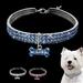 Shulemin Pet Dog Collar Shiny Compact Alloy Multi Rows Rhinestones Pet Dog Collar for Dog Decoration Pink