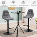 Gymax Set of 2 Adjustable Bar Stools Swivel Counter Height Linen - 17.5'' (L) X 18'' (W) X 37.5'' - 45.5'' (H)