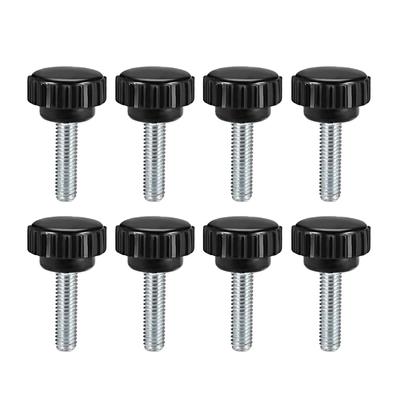 M6 x 20mm Male Thread Knurled Clamping Knobs Grip Thumb Screw on Type 8 Pcs - Black,Silver Tone