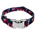 Country Brook PetzÂ® Premium Navy Blue and Red Camo Dog Collar Limited Edition Small