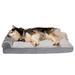 FurHaven Pet Products Wave Fur & Velvet Deluxe Chaise Lounge Orthopedic Sofa-Style Pet Bed for Dogs & Cats - Granite Gray Jumbo