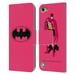 Head Case Designs Officially Licensed Batman DC Comics Logos Pink Leather Book Wallet Case Cover Compatible with Apple iPod Touch 5G 5th Gen