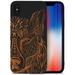 Case Yard Wooden Case for iPhone-XS-Max Soft TPU Silicone cover Slim Fit Shockproof Wood Protective Phone Cover for Girls Boys Men and Women Supports Wireless Charging Wolf Face 2 Design