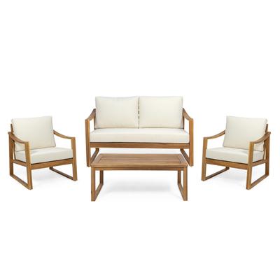 Samwell Acacia Wood Outdoor Chat Set by Christopher Knight Home