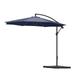 WestinTrends Julia 10 Ft Outdoor Patio Cantilever Umbrella with Base Included Market Hanging Offset Umbrella with 4-Pieces Fillable Base Weight Navy Blue