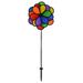 In the Breeze 2685 â€” 13.5-Inch Rainbow Triple Flower Spinner- Colorful Wind Spinner for Your Yard and Garden