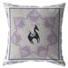 Horse and Butterflies Broadcloth Indoor Outdoor Zippered Pillow Black on Gray