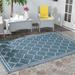 SAFAVIEH Courtyard Amy Geometric Indoor/Outdoor Area Rug 4 x 5 7 Blue/Beige