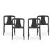 GDF Studio Janely Outdoor Modern Stacking Dining Chairs Set of 4 Black