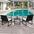 SalonMore Patio Furniture 3 Piece Patio Set Chairs Bistro Set for Backyard Porch Poolside Lawn