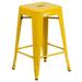 Flash Furniture 24 High Backless Metal Indoor-Outdoor Counter Height Stool w/Square Seat Yellow