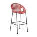 Acapulco 30 Indoor Outdoor Steel Bar Stool with Brick Red Rope