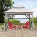 Sunjoy 130 x 130 Soft-top and Pop-up Gray Square Gazebo