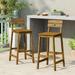 Noble House Castner Outdoor Bar Stool Teak 2 Pack