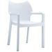 Resin Outdoor Dining Arm Chair White- Set of 2