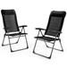 Gymax 2PCS Patio Folding Dining Chairs Portable Camping Headrest Adjust Black