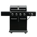 Kenmore 4-Burner Propane Gas Grill with Searing Side Burner in Black with Black Chrome Accent