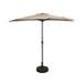 9 ft Half Market Umbella with Bronze Round Free Standing Plastic Base Beige