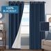 H.Versailtex Premium 100% Blackout Curtains Faux Linen Grommet Drapes (1 Pair 52 X 108- Inch Navy)