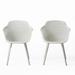 GDF Studio Barbados Outdoor Modern Dining Chair Set of 2 White