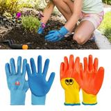 Shulemin Kids Children Protective Gloves Garden Anti Bite Cut Collect Seashells Protector Orange for 4-7 Years Old Children