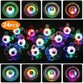 Light Up Hand Spin Rings 24 Pack Led Prizes for Kids Party Favors Glow In The Dark Party Supplies and Boys Girls Bulk Stress Relief Anxiety Toys for Classroom Birthday Celebration