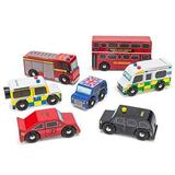 Le Toy Van London Car Set Premium Wooden Toys for Kids Ages 3 Years & Up (TV267) 7-pk