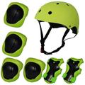 Kids Protective Gear Set Sport Protective Gear Set Boy Girl Adjustable Child Cycling Helmet with Knee Pads Elbow Pads Wrist Guards Youth Skateboard Helmet for 3~10yrs Boys Girls