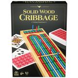Solid Wood Cribbage Folding Board Game with Playing Cards for Families and Kids Ages 8 and up