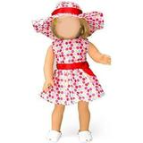 Polka Dot Dress Doll Outfit for American 18 Girl Dolls (3 Piece Set) - Clothes Costume Include Sun Dress Hat & Sandals