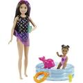 Barbie Skipper Babysitters Inc Pool Playset Skipper Doll Color-Change Small Doll & Accessories
