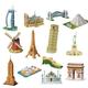 Yesbay 3D World Jigsaw Puzzle World Construction Model Kit DIY Craft Educational Toy DIY Puzzle Toy 03(Eiffel Tower) 03(Eiffel Tower)