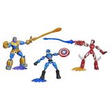 Marvel: Avengers Bend and Flex Iron Man Captain America and Thanos Kids Toy Action Figure for Boys and Girls Ages 4 5 6 7 8 and Up