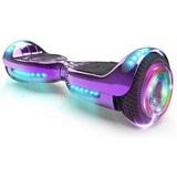 Hoverstar Flash Wheel Hover board 6.5 In. Bluetooth Speaker with LED Light Self Balancing Wheel Electric Scooter Chrome Purple