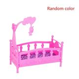 TureClos Mini Cradle Bed Doll House Toy Furniture Dollhouse Accessories Plastic Miniature Girls Toy Random Color