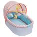 Manhattan Toy Stella Collection Soft Baby Doll Crib with Removable Canopy and Mobile for 12 to 15 Baby Dolls